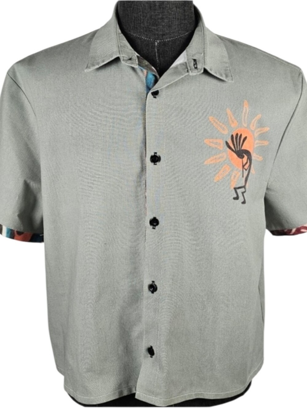 Ouku Men's Hawaiian Short Sleeve Button Down Beach Surf Vacation Size L